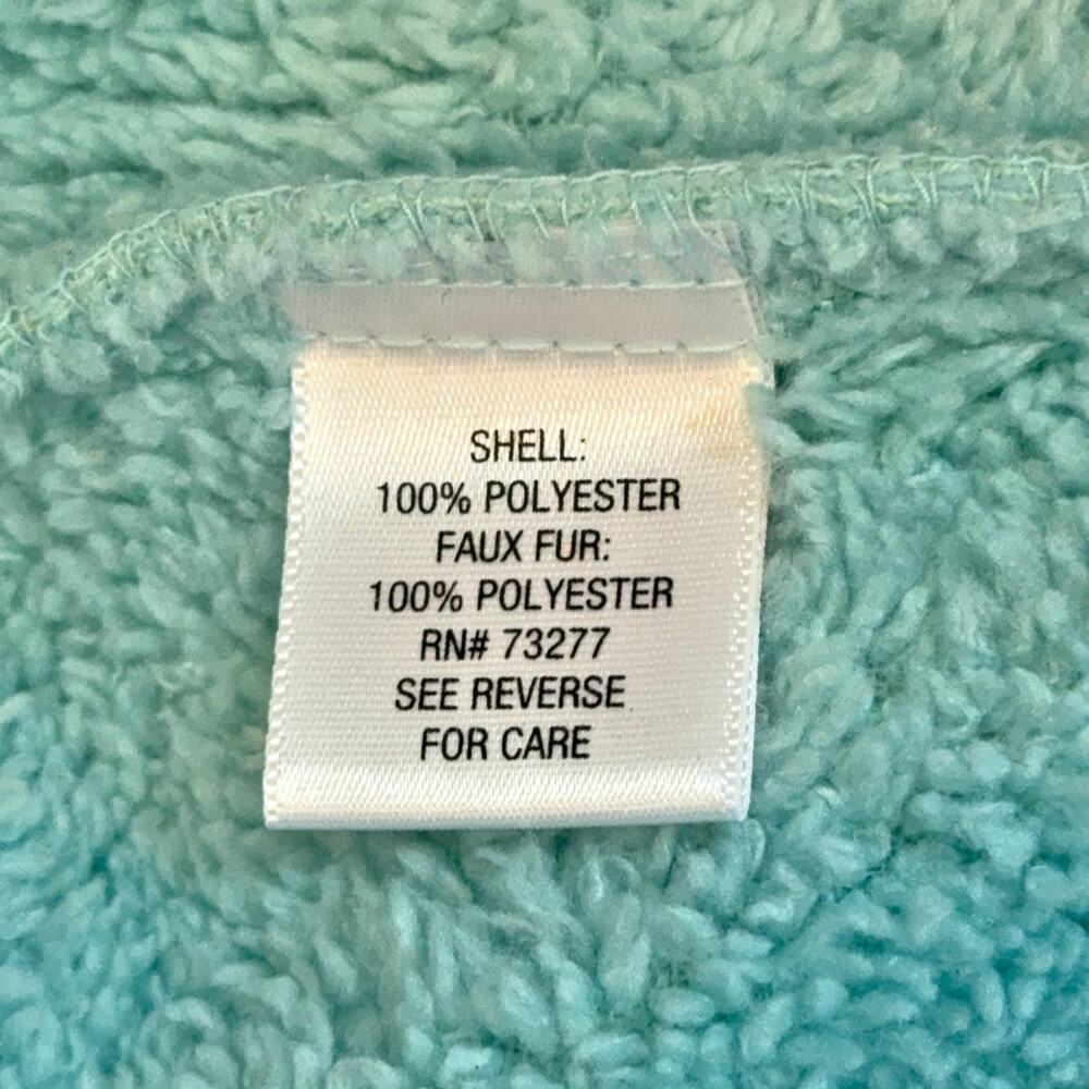 Croft‎ & Barrow Vest Womens XL Iced Turquoise Blue Fleece Faux Fur Lined Pockets - Picture 3 of 10